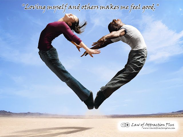 "Loving myself and others makes me feel good." (Wallpaper + Decree) Free Law of Attraction Wallpaper with Decree and Positive Affirmation