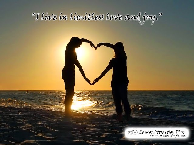"I live in limitless love and joy." (Wallpaper + Decree) Free Law of Attraction Wallpaper with Decree and Positive Affirmation about Love