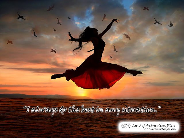 "I always do the best in any situation." (Wallpaper + Decree) Free Law of Attraction Wallpaper with Decree and Positive Affirmation
